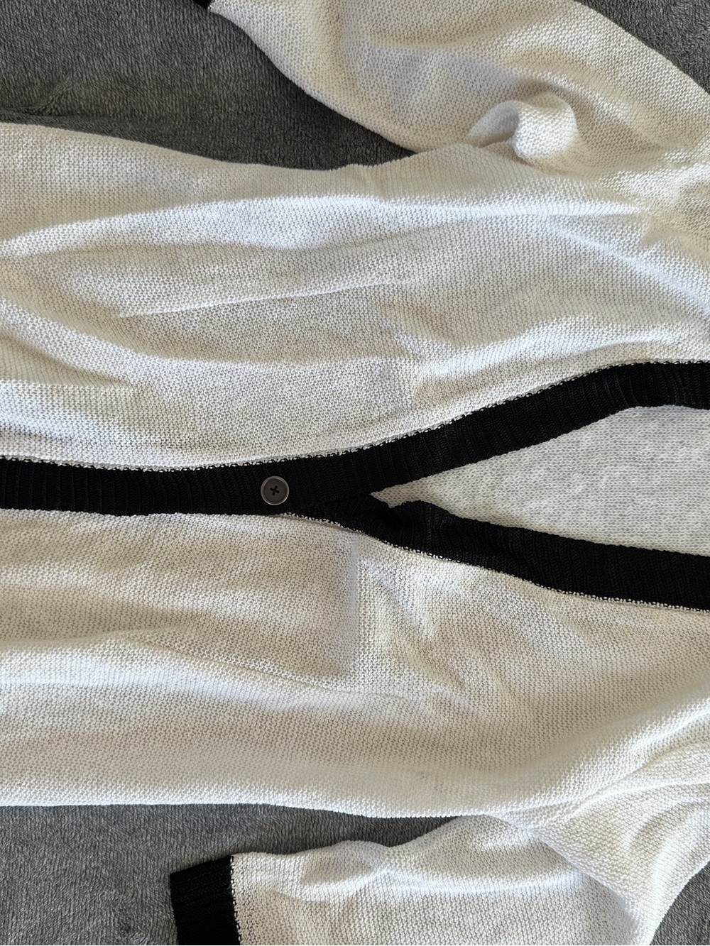 NIC+ZOE White Cardigan with Black Trim - Picture 8 of 8